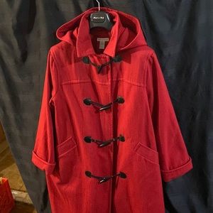 Red detachable hooded Coat
